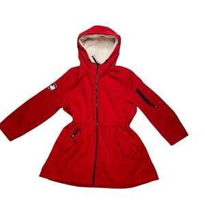 Canada Weather Gear Red Hooded Parka Faux Fur Lined Women’s M
